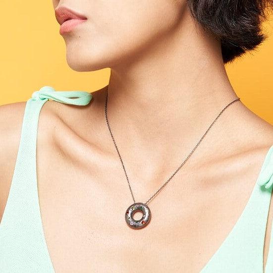 Halo Pendant - Small (Ebony) - Necklace | Orange Cube