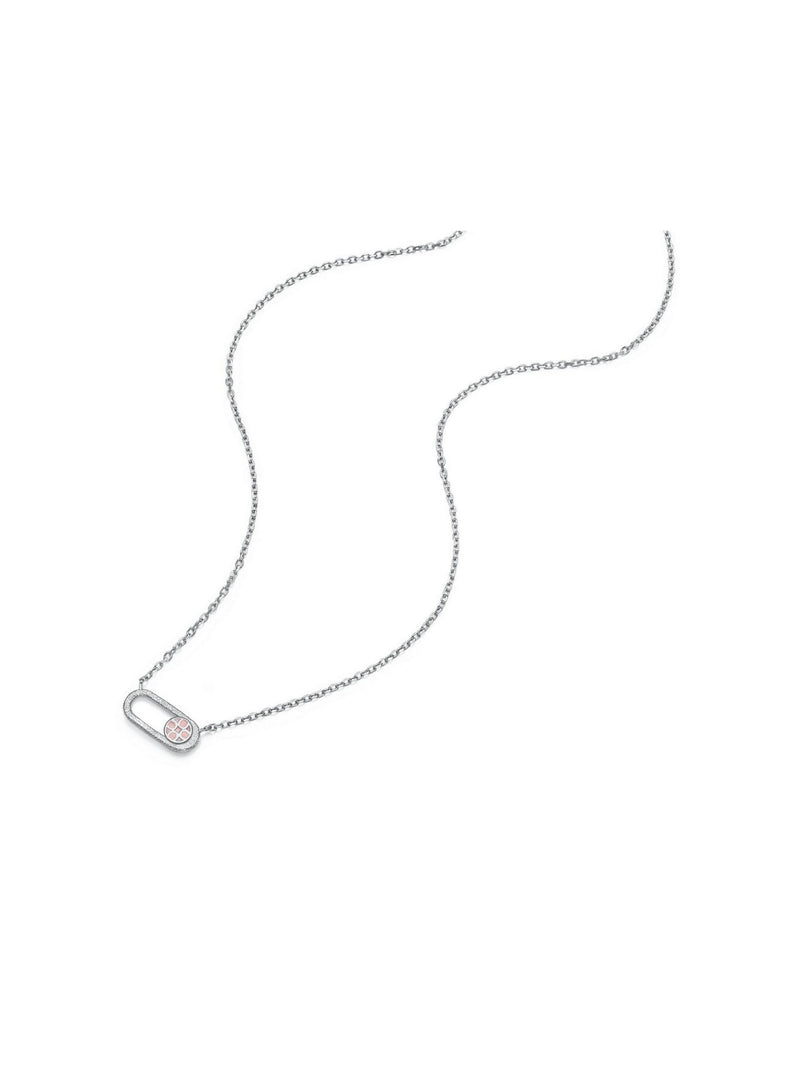 Happiness Lock Necklace (White) - Necklace | Orange Cube