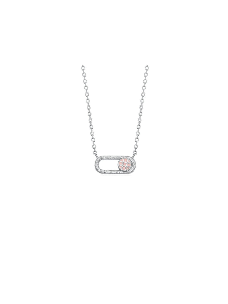 Happiness Lock Necklace (White) - Necklace | Orange Cube