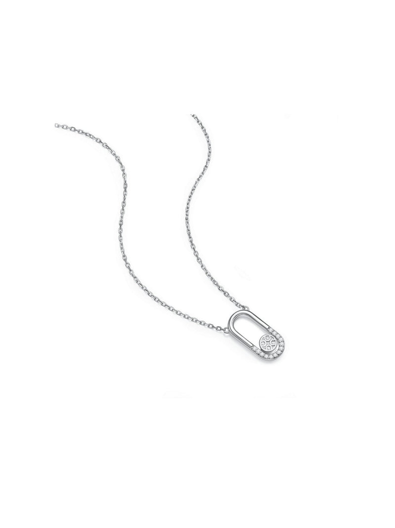 Luck Lock Necklace (White) - Necklace | Orange Cube