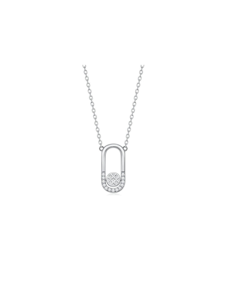 Luck Lock Necklace (White) - Necklace | Orange Cube