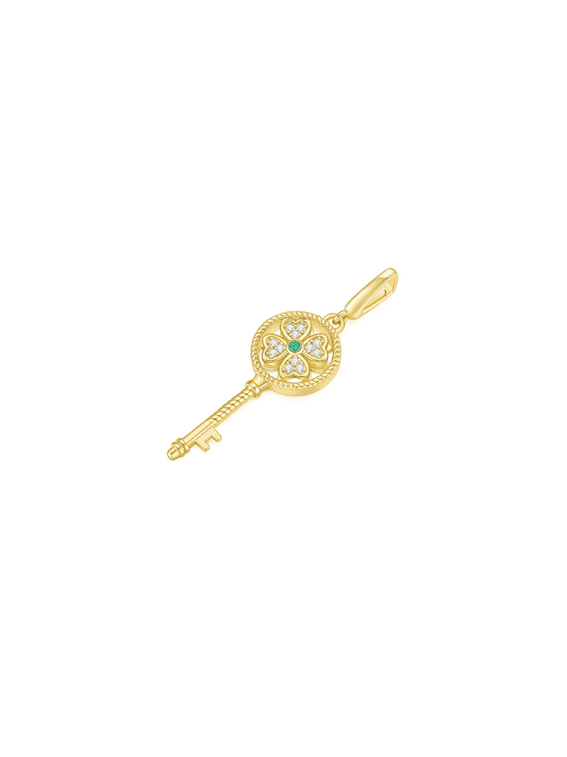 Lucky Clover Key Charm - Charm | Orange Cube