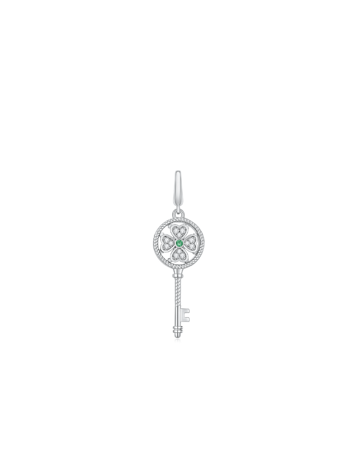 Lucky Clover Key Charm (White) - Charm | Orange Cube