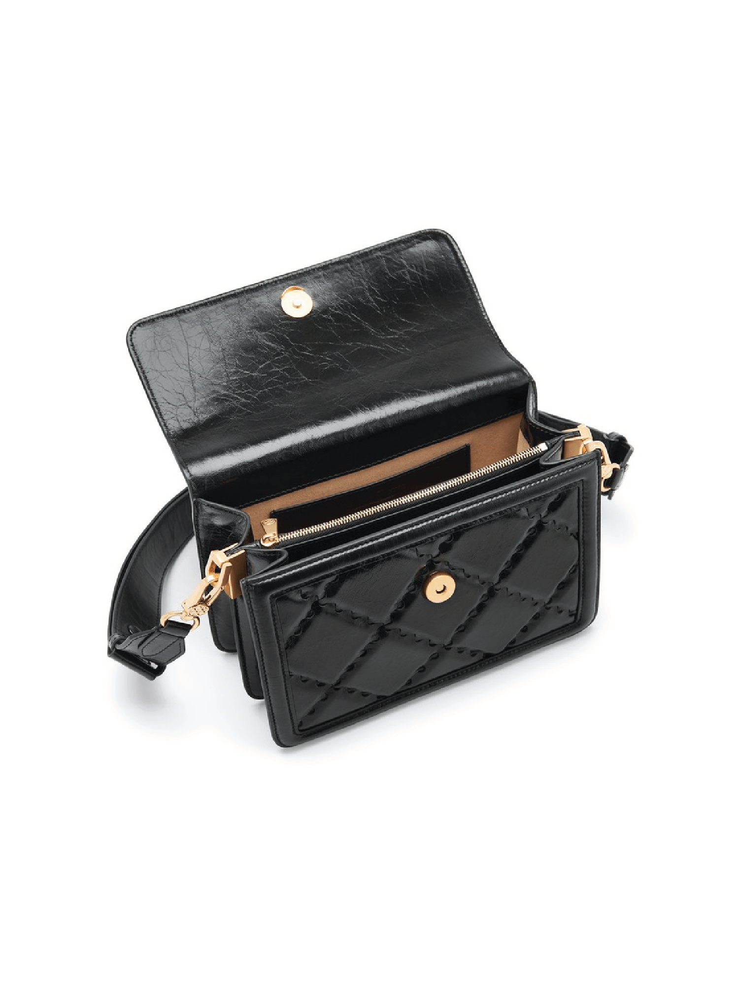 Mosaic Compact Messenger Bag - Black - Bag | Orange Cube