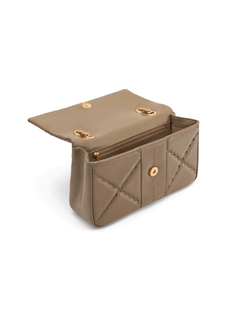 Mosaic Diamond Chain Bag - Khaki - Bag | Orange Cube