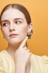 Brioche Earrings (Pair) - Orange Cube