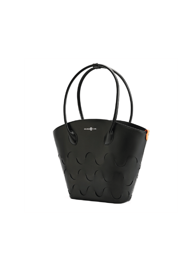 Quilted Impressions Wavy Tote Bag - Black (Large) - Bag | Orange Cube