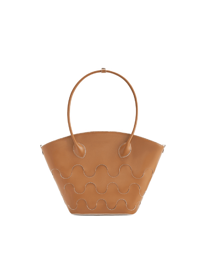 Quilted Impressions Wavy Tote Bag - Brown (Large) - Bag | Orange Cube