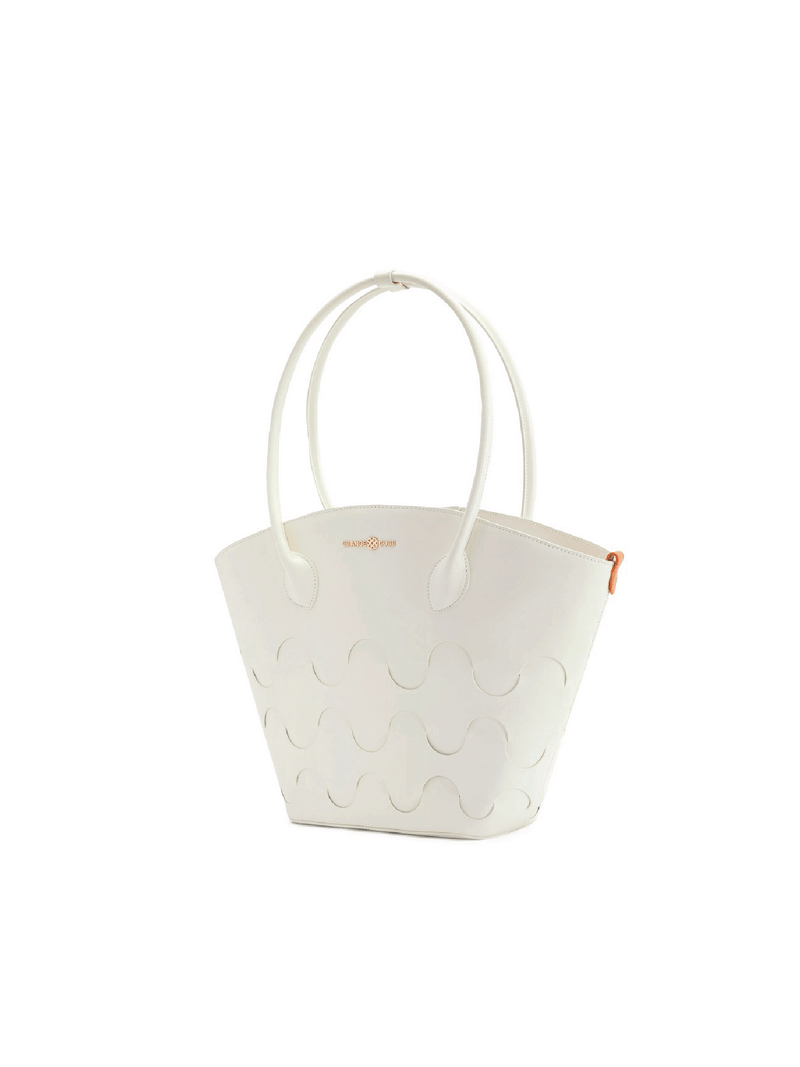 Quilted Impressions Wavy Tote Bag - White (Large) - Bag | Orange Cube