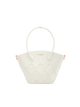 Large Quilted Impressions Wavy Tote Bag - White