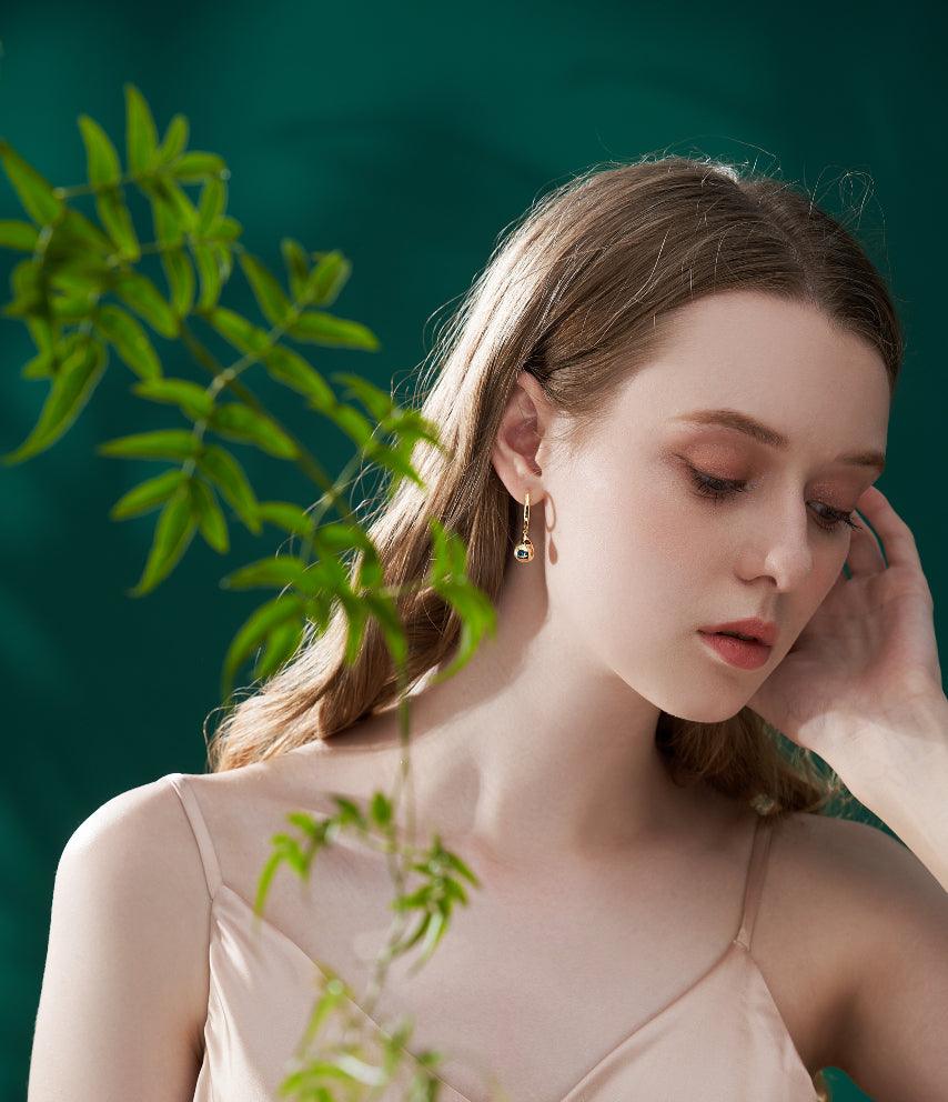 Raindrop Earring - Double Stones (Smooth) (Single) - Earrings | Orange Cube