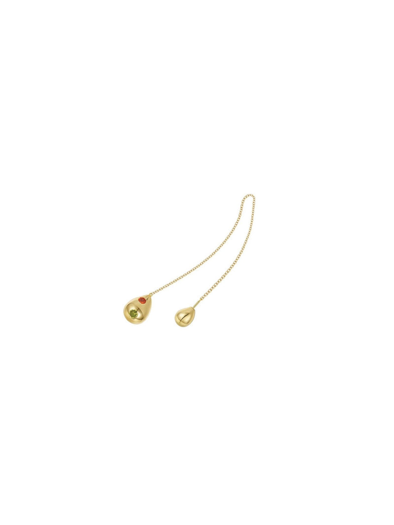 Raindrop Earring - Smooth Red & Green (Single) - Earrings | Orange Cube