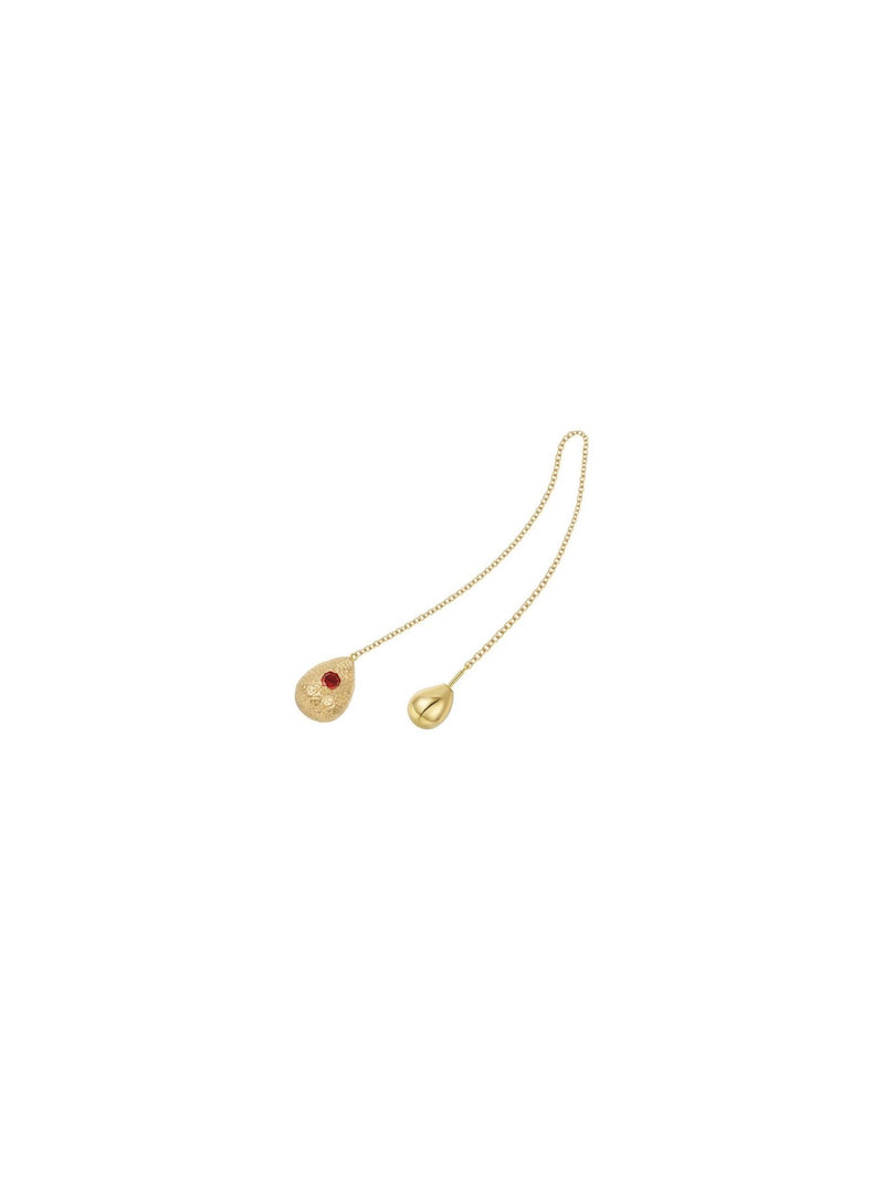 Raindrop Earring - Textured Red (Single) - Earrings | Orange Cube
