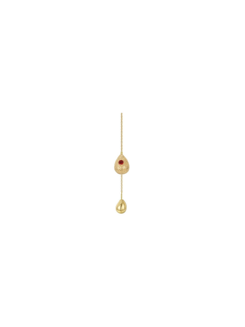 Raindrop Earring - Textured Red (Single) - Earrings | Orange Cube
