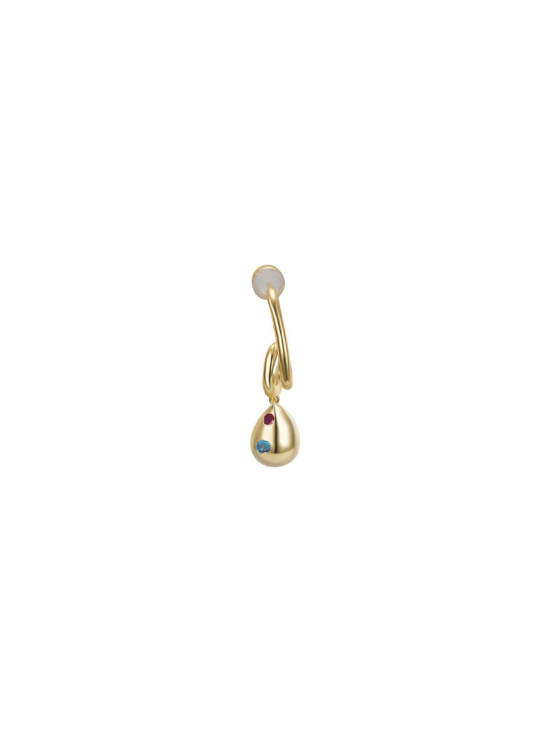 Raindrop Earring - Tri Stones (Smooth) (Single) - Earrings | Orange Cube