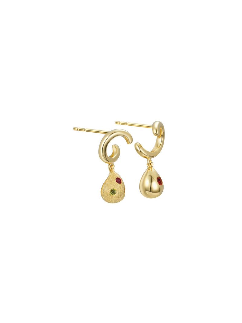 Raindrop Earrings - C Shape (Pair) - Set | Orange Cube