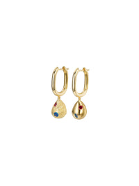 Raindrop Earrings - Double Stones (Pair) - Set | Orange Cube