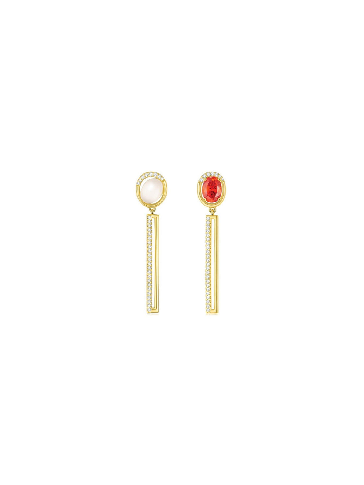 Red Bean Earrings (Pair) - Set | Orange Cube
