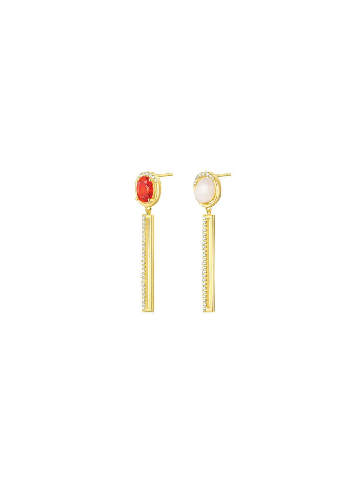 Red Bean Earrings (Pair) - Set | Orange Cube