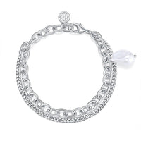 Signature Double Chain Necklace (White) - Necklace | Orange Cube