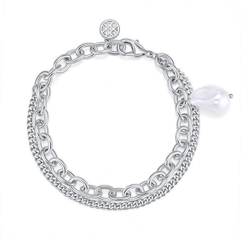 Signature Double Chain Necklace (White) - Necklace | Orange Cube