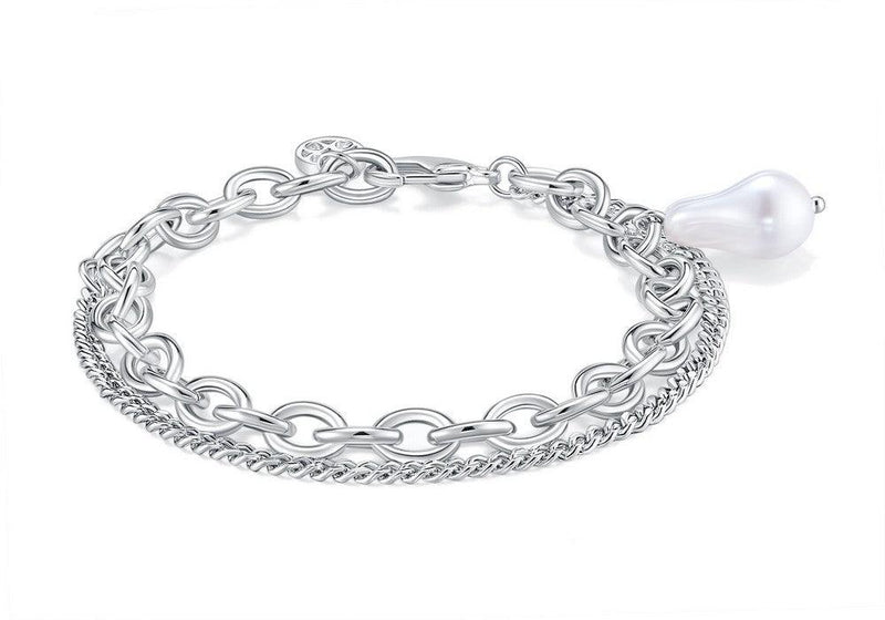 Signature Double Chain Necklace (White) - Necklace | Orange Cube