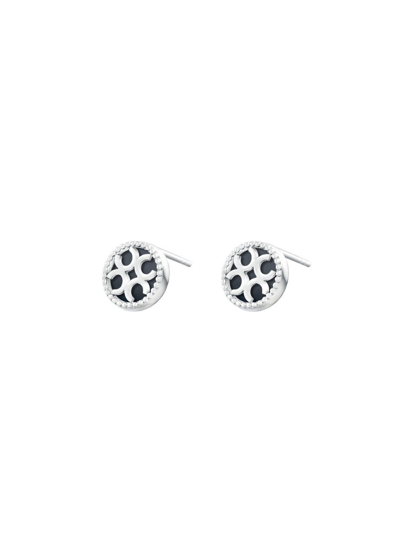 Signature Studs - Black (White) (Pair) - Set | Orange Cube