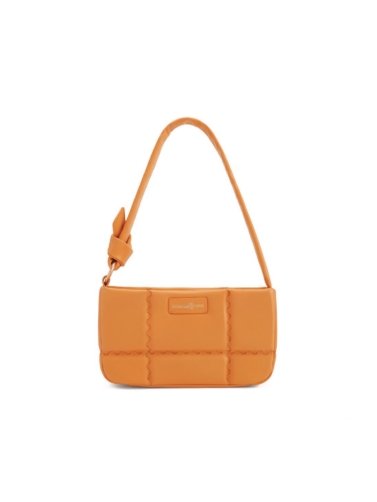 Square Stitch Cushion Shoulder Bag - Orange - Bag | Orange Cube