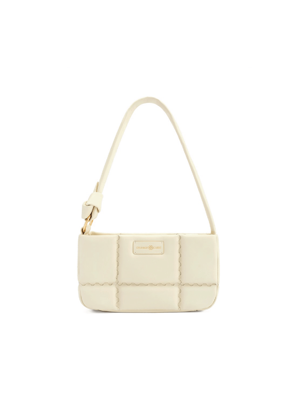 Square Stitch Cushion Shoulder Bag - White - Bag | Orange Cube