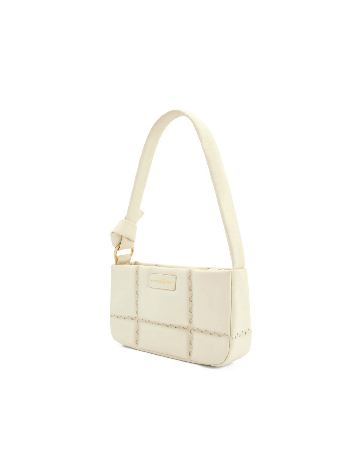Square Stitch Cushion Shoulder Bag - White - Bag | Orange Cube