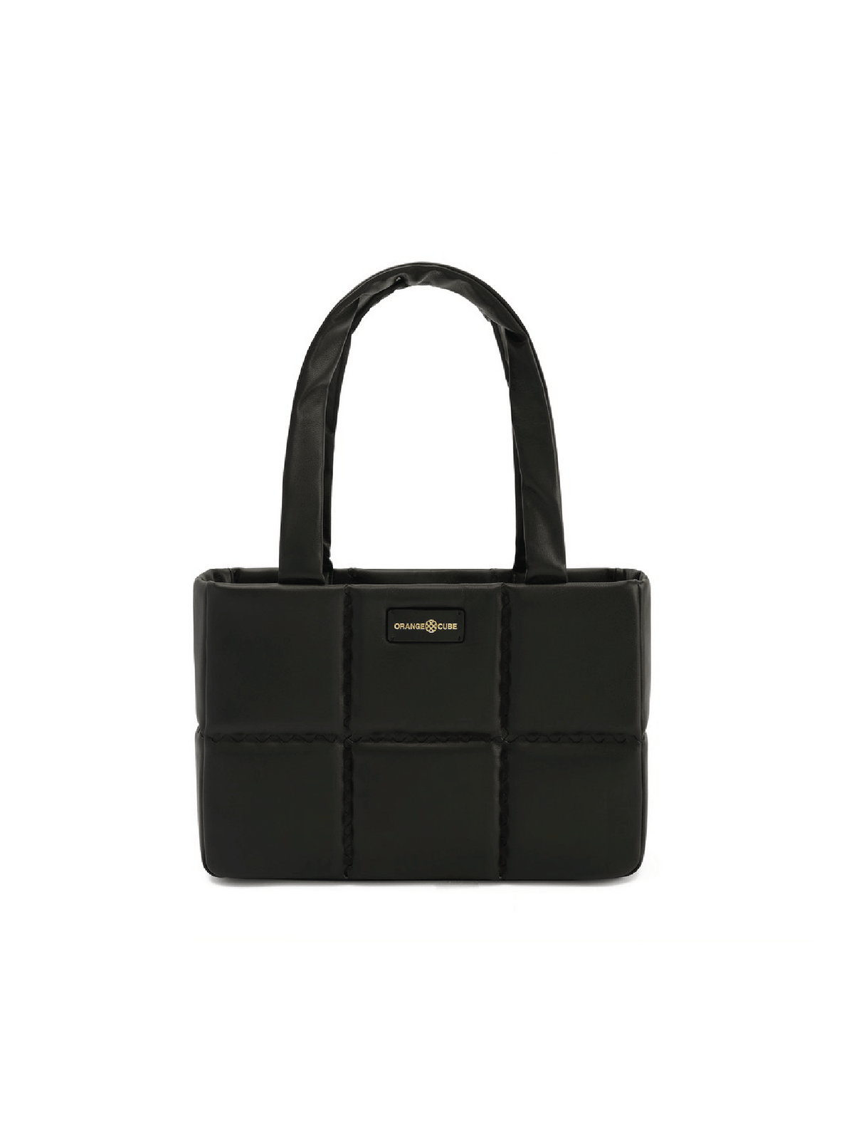 Square Stitch Cushion Tote - Black - Bag | Orange Cube