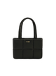 Square Stitch Cushion Tote - Black