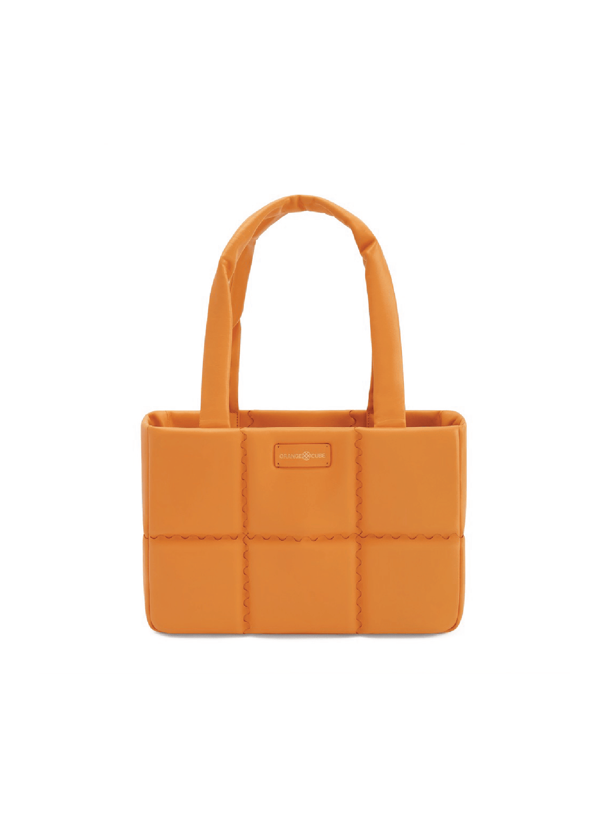 Square Stitch Cushion Tote - Orange - Bag | Orange Cube