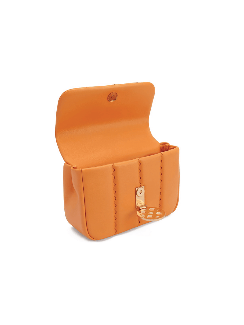 Square Stitch Flap Bag - Orange - Bag | Orange Cube
