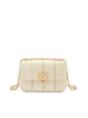Square Stitch Flap Bag - Pearl