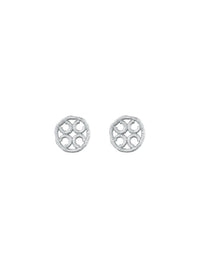 Textured Signature Studs (White) (Pair) - Set | Orange Cube