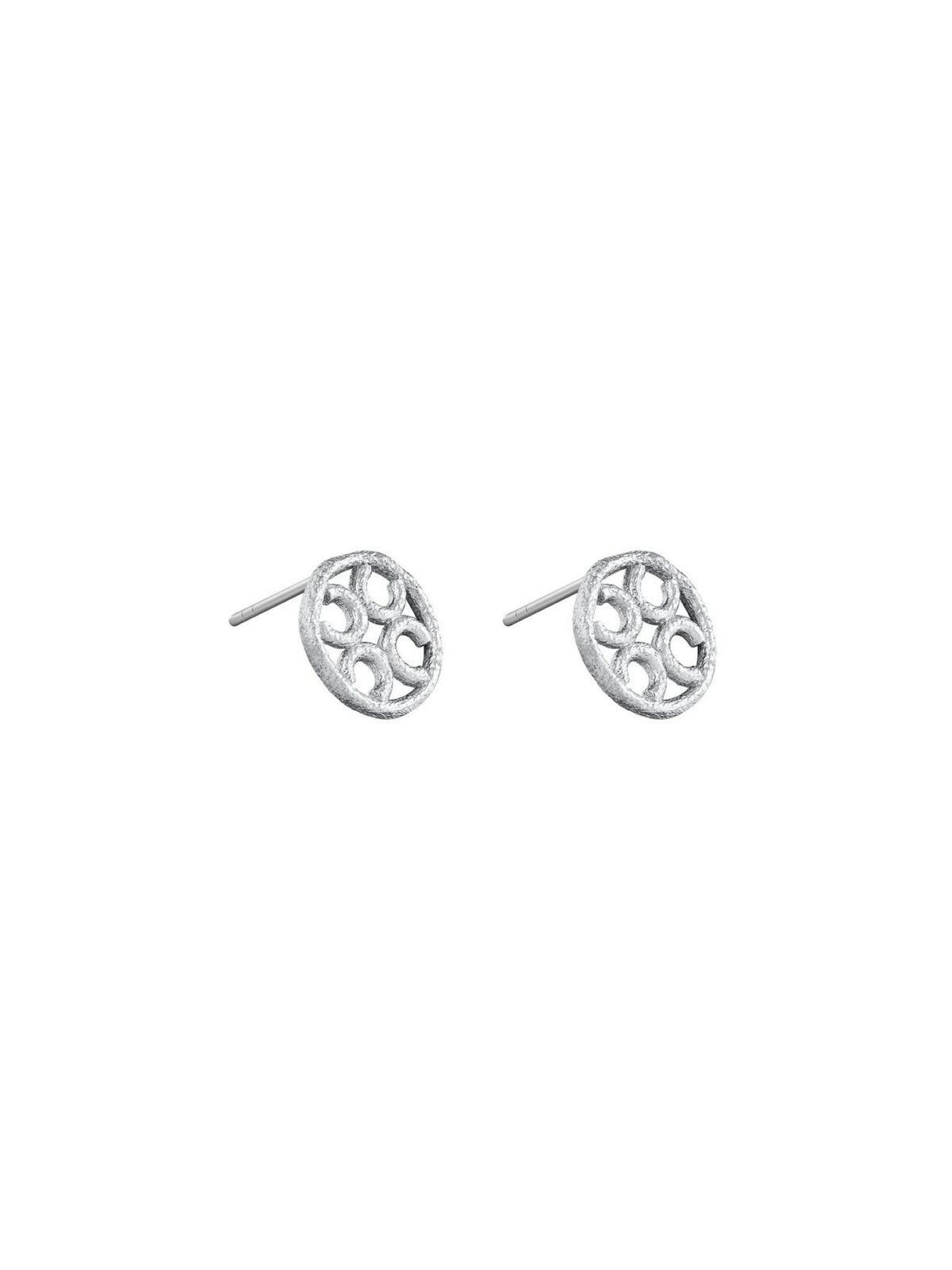 Textured Signature Studs (White) (Pair) - Set | Orange Cube
